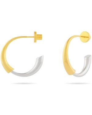 Meulien And Bi-colour Double Arc Hoop Earrings - Metallic