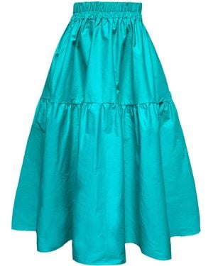 Frock Tales Tahiti Midi Skirt With Pockets - Blue
