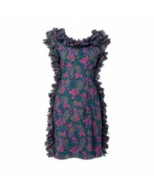 Miro Misljen Floral Ruffle Dress - Black