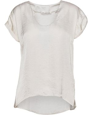 Conquista Neutrals Ecru Cap Sleeve Top - White