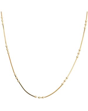 Spero London Three Bead Sterling Chain Satellite Necklace - Brown