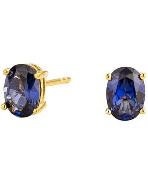 Juvetti Ovo Earrings Set With Sapphire - Blue