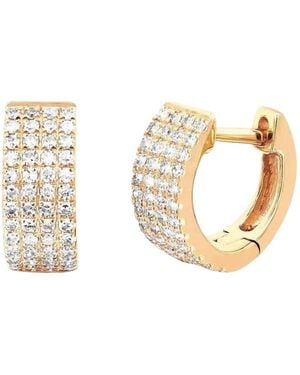 Nazzar Pave Wide Small Huggie Earrings - Metallic