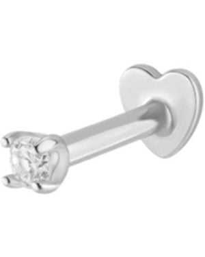 Vanhi 14K Solid Lab-Grown Diamond Prong Set Flat Back Stud - White