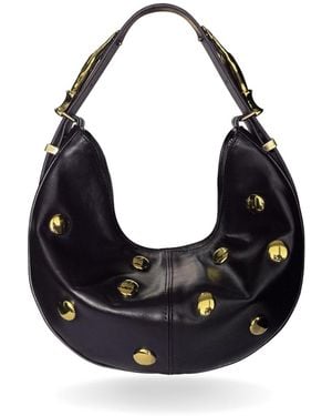 Indigolush Midi Hobo Studded Gilded Lure - Black