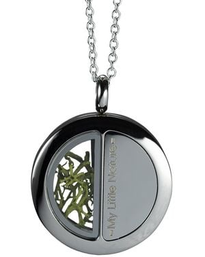 My Little Nature Artisan Necklace With Real Moss – Handmade Botanical Jewellery, Forest-Inspired Gift Idea - Black