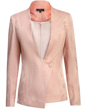 Point of View Label Beacon Asymmetrical Lapel Jacket For - Pink