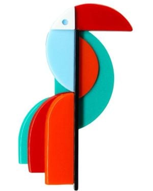 Gissa Bicalho Handmade Acrylic Brooch Toucan - Red