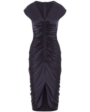 The Summer Edit Rudi Silk Ruched Dress - Blue