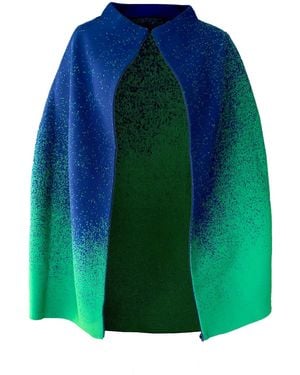 Arto. Unlimited Energy Cape Coat With Zip Opening - Blue