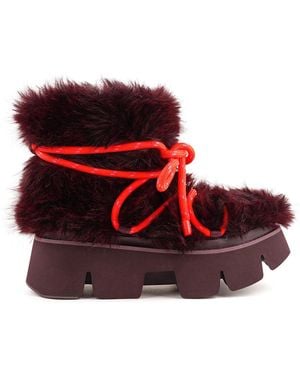 United Nude Stomper Fur Boot - Red