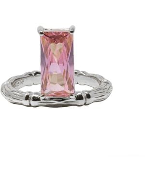 NASI SILVER Floating Baguette Gemstone Ring- Spinel - Pink