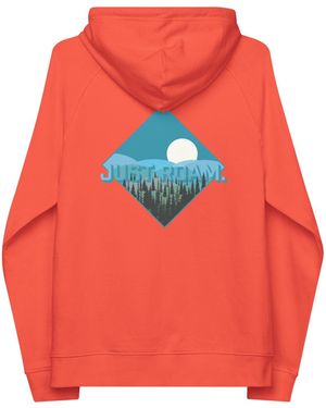 Anchor and Crew Burnt Just Roam. Seeker Organic Cotton Raglan Hoodie - Red