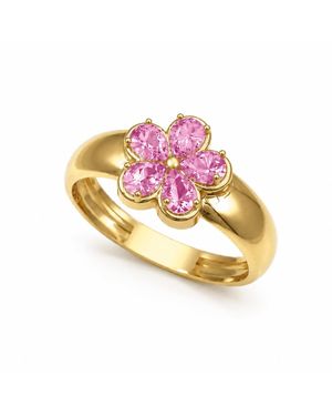 Agora Jewellery Spring Flowers Pinky Ring - Metallic