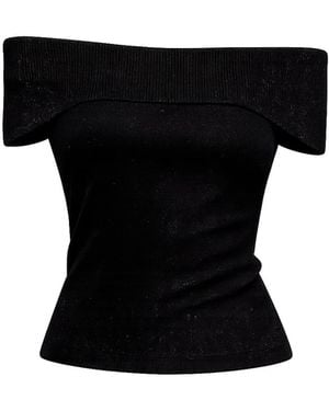 Tantra Spain Sl Knitted Top With Lurex, Boat Neck - Black