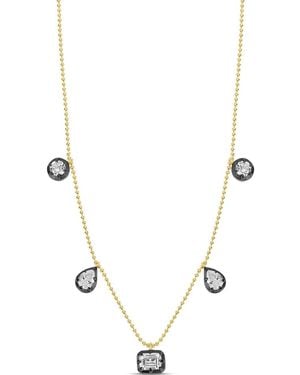 SHYMI Mix Shape On A Beaded Ball Chain Necklace - Metallic