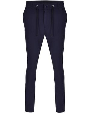 DAVID WEJ Ashford Plain Drawstring Trouser – - Blue