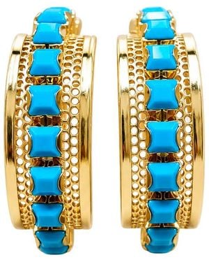 Laura Gray Kate Hoop Earrings - Blue