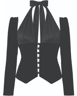 Salteye Studio Velvet Ballerina Top - Black