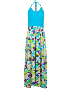 Conquista Halter Neck Maxi Dress - Blue