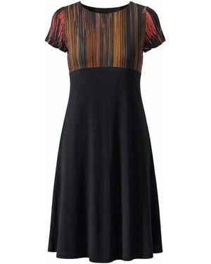 Conquista Art Panel A-Line Dress - Black