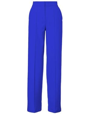 BLUZAT Electric Straight-Cut Pants With Stripe Detail - Blue