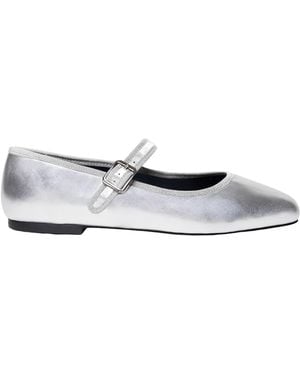 Widerry Wide Fit Ballet Flats Amaia Argent - White