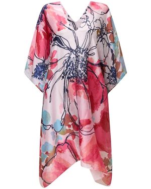 James Lakeland Floral Sketch Kaftan - White