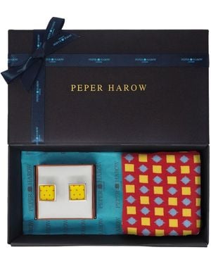 Peper Harow - Made in England Diamonds Cufflink Gift Box - Blue