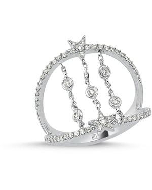 Ecce | Artisan Diamonds Solid 18Ct Star Chain Link Diamond Ring - Metallic