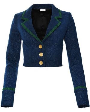 ADIBA Galaxy Tweed Cropped Top - Blue