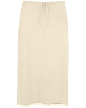 Profile Nyc Neutrals Crinkle Cream Skirt - Natural