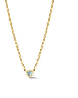 Dower & Hall Aquamarine Round Dewdrop Pendant - Metallic