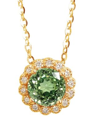 Juvetti Solen Necklace Set With Sapphire & Diamond - Green