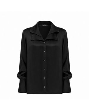 Cansu Xi Silky Moonlight Shirt - Black