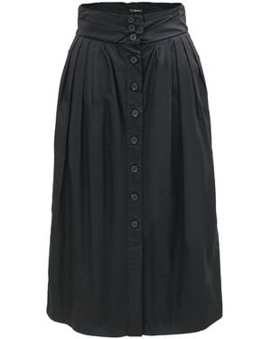Smart and Joy Buttoned Straight Skirt - Black
