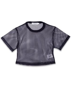 Bradford Row Alyah Crop Mesh Tee - Blue