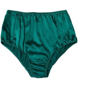 Soft Strokes Silk Set Of Two Pure Mulberry Silk French Cut Knickers - Green