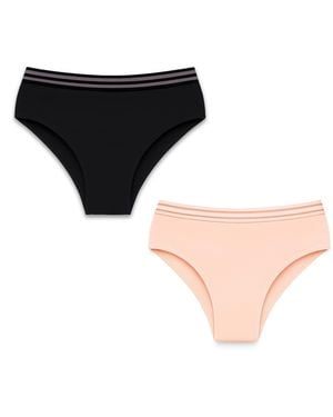 Zelf Intimates Seamless Panties Set – & Soft Peach - Black