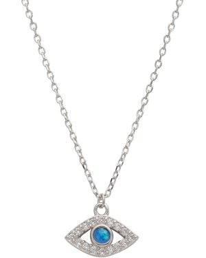LÁTELITA London Elliptical Evil Eye Necklace Opal - Metallic