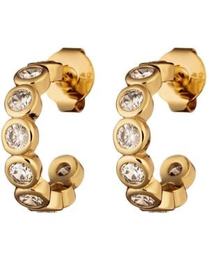 Crystals and Co Bezel Set Mini Hoops - Metallic