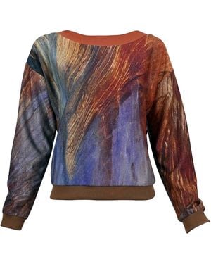Lalipop Design Sweatshirt With Print And V-Back Detail - Blue