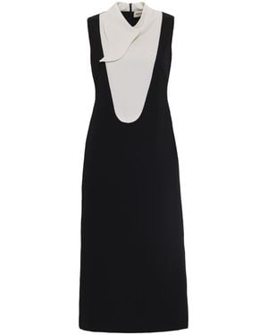 Julia Allert Monochrome Viscose Formal Midi Dress - Black