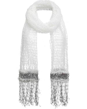 Andreeva Cashmere Handmade Knit Shawl - White