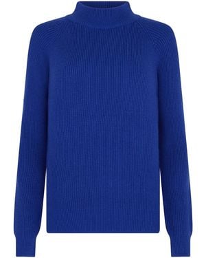 Sour Figs Structured High-Neck Sweater - Blue