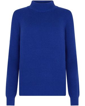 Sour Figs Structured High-Neck Jumper - Blue