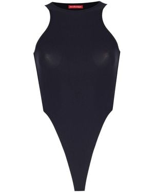 No'design Back Cut-Out Bodysuit - Blue