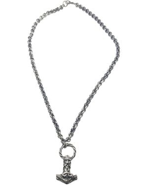 Tg-Jewellery by Tamara Gervasio Heavy Viking Hammer Necklace – Solid Sterling With Oxidised Finish - Metallic