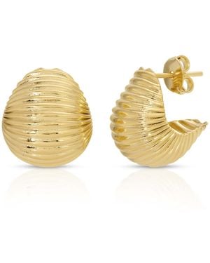 Glamrocks Jewelry Nautilus Huggie Earrings - Metallic