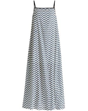 Paisie Spaghetti Strap Swing Dress - Blue